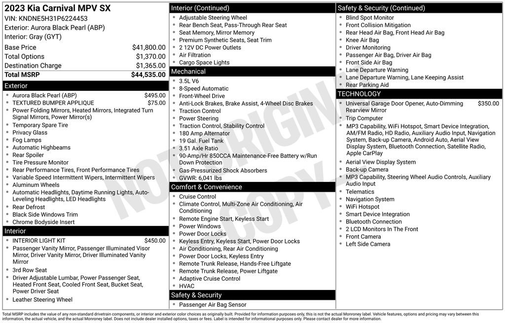 Certified 2023 Kia Carnival SX FWD image 29