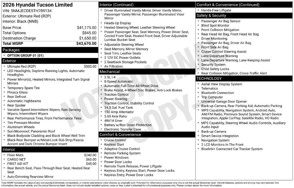 New 2026 Hyundai Tucson Limited AWD/4WD image 6