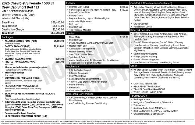 New 2026 Chevrolet Silverado 1500 LT w/ All Star Edition Plus image 4