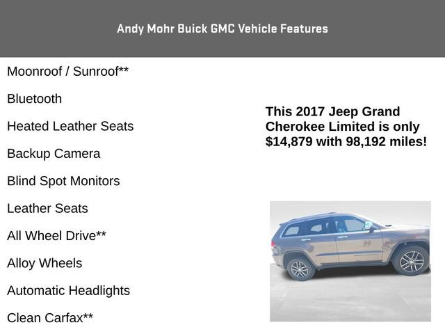 Used 2017 Jeep Grand Cherokee Limited AWD/4WD image 4