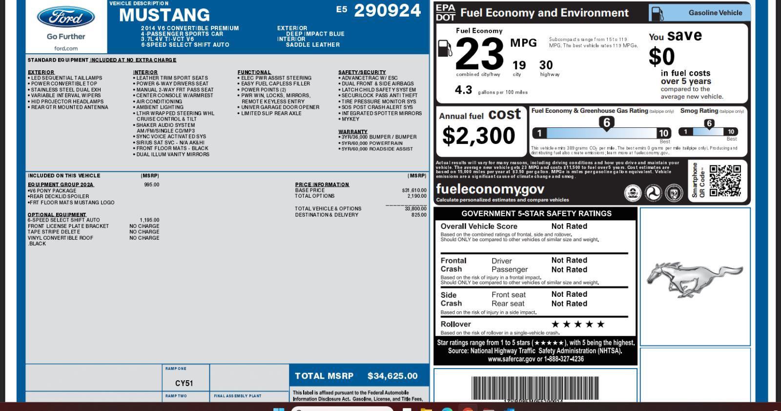 Used 2014 Ford Mustang Premium w/ Equipment Group 202A RWD image 4