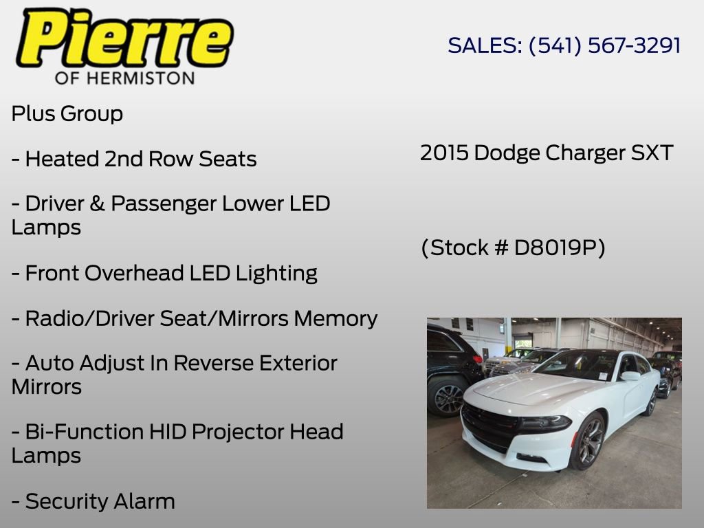 Used 2015 Dodge Charger SXT w/ Plus Group RWD image 8