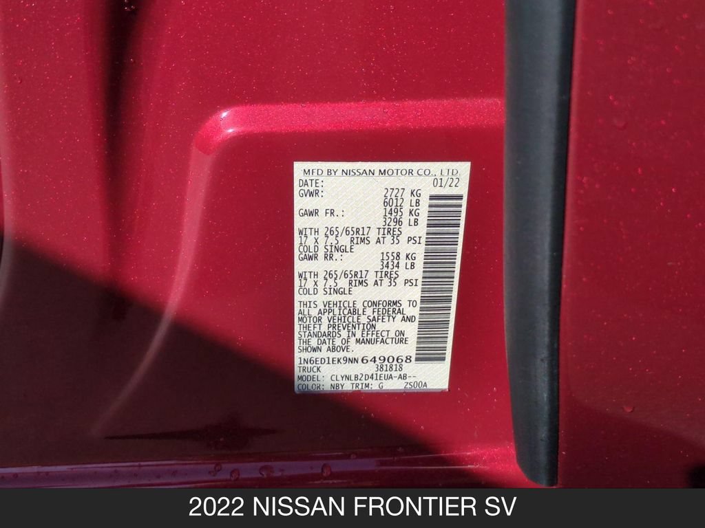 Used 2022 Nissan Frontier SV w/ Technology Package AWD/4WD image 25