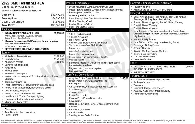 Certified 2022 GMC Terrain SLT w/ Infotainment Package II FWD image 33
