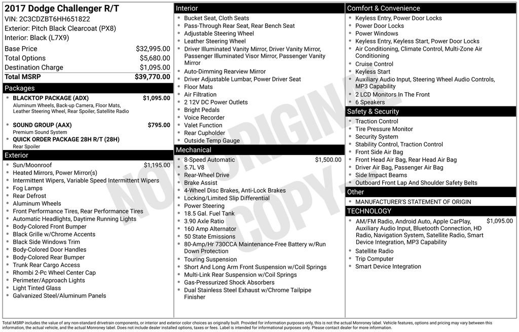 Used 2017 Dodge Challenger R/T w/ Blacktop Package RWD image 7