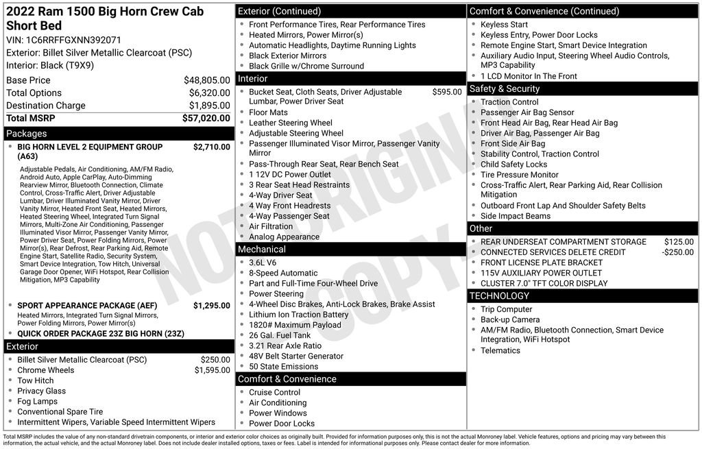 Certified 2022 RAM 1500 Big Horn AWD/4WD image 7