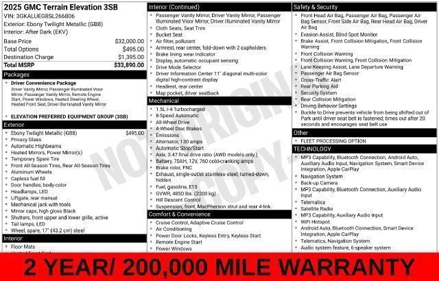 Used 2025 GMC Terrain Elevation AWD/4WD image 33