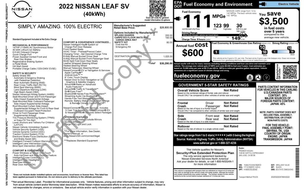 Used 2022 Nissan Leaf SV FWD image 2