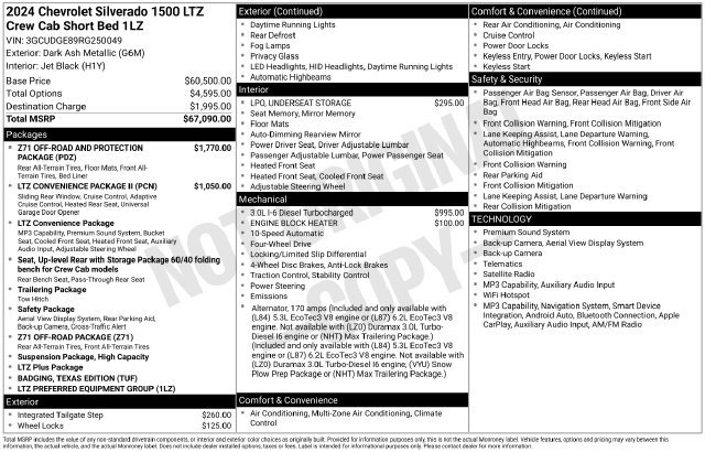 Used 2024 Chevrolet Silverado 1500 LTZ AWD/4WD image 51
