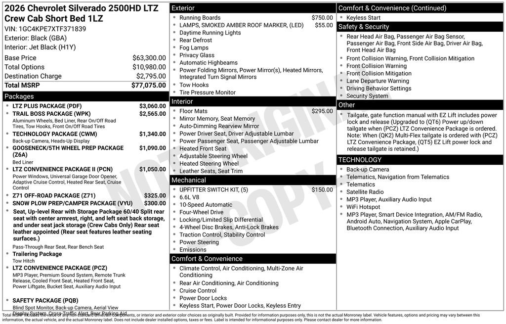New 2026 Chevrolet Silverado 2500 LTZ w/ LTZ Plus Package AWD/4WD image 11