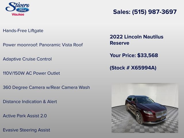 Used 2022 Lincoln Nautilus Reserve FWD image 28