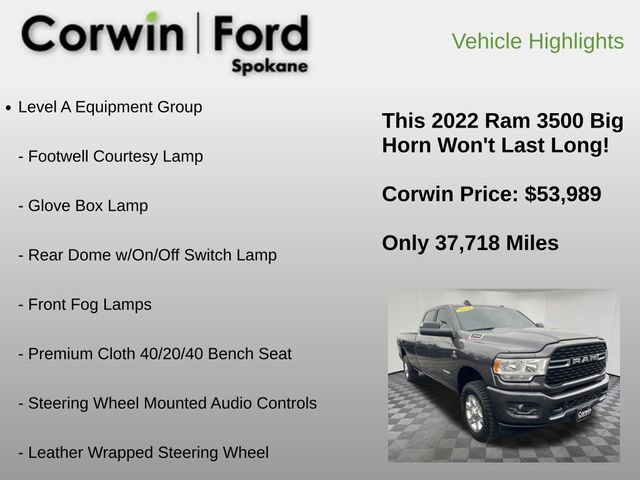 Used 2022 RAM 3500 Big Horn w/ Level A Equipment Group image 12