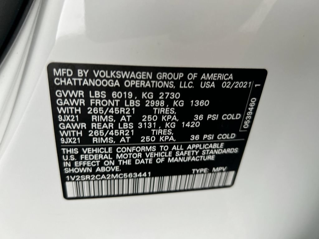 Certified 2021 Volkswagen Atlas SEL R-Line AWD/4WD image 51