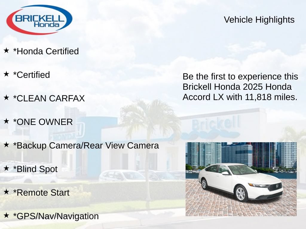 Certified 2025 Honda Accord LX image 9