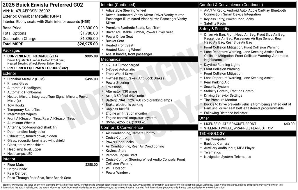 Used 2025 Buick Envista Preferred w/ Convenience I Package image 25