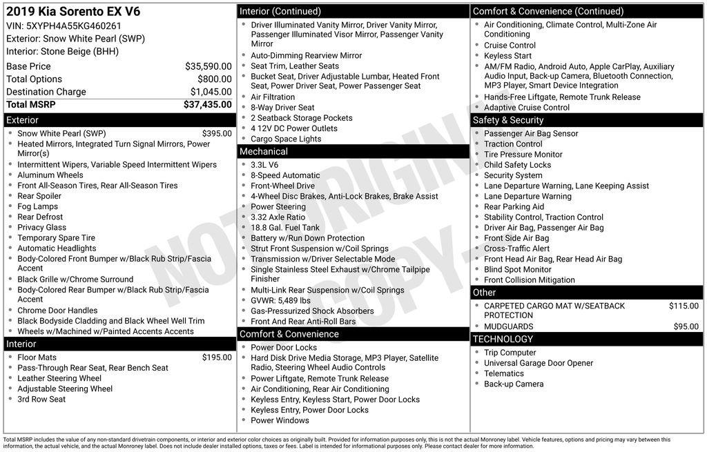 Used 2019 Kia Sorento EX image 15