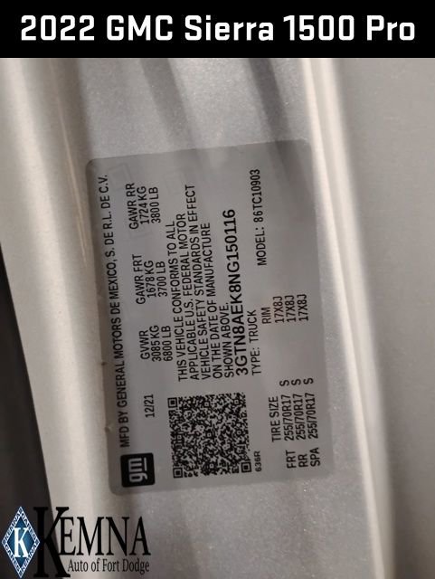 Used 2022 GMC Sierra 1500 Pro w/ Convenience Package image 35