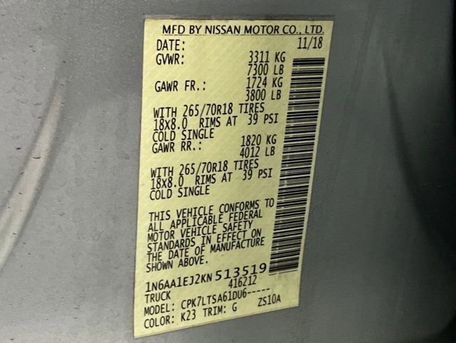 Used 2019 Nissan Titan SV AWD/4WD image 21