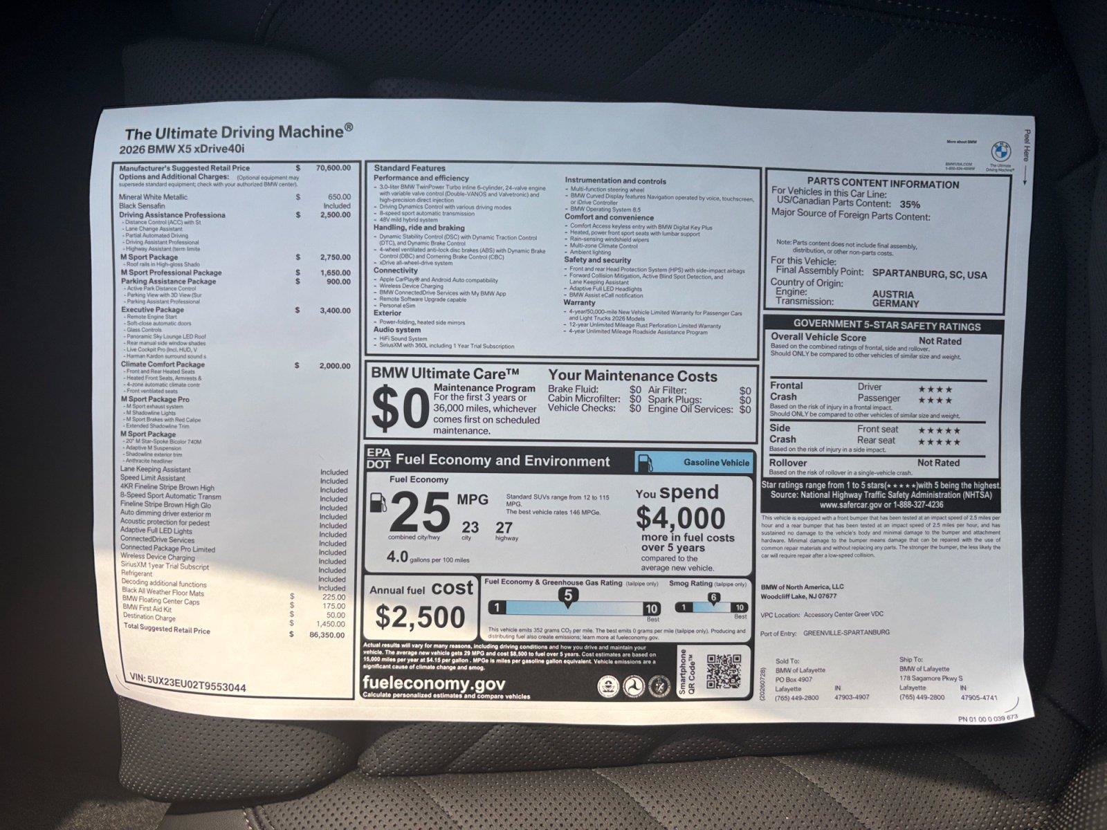New 2026 BMW X5 xDrive40i w/ Executive Package AWD/4WD image 30