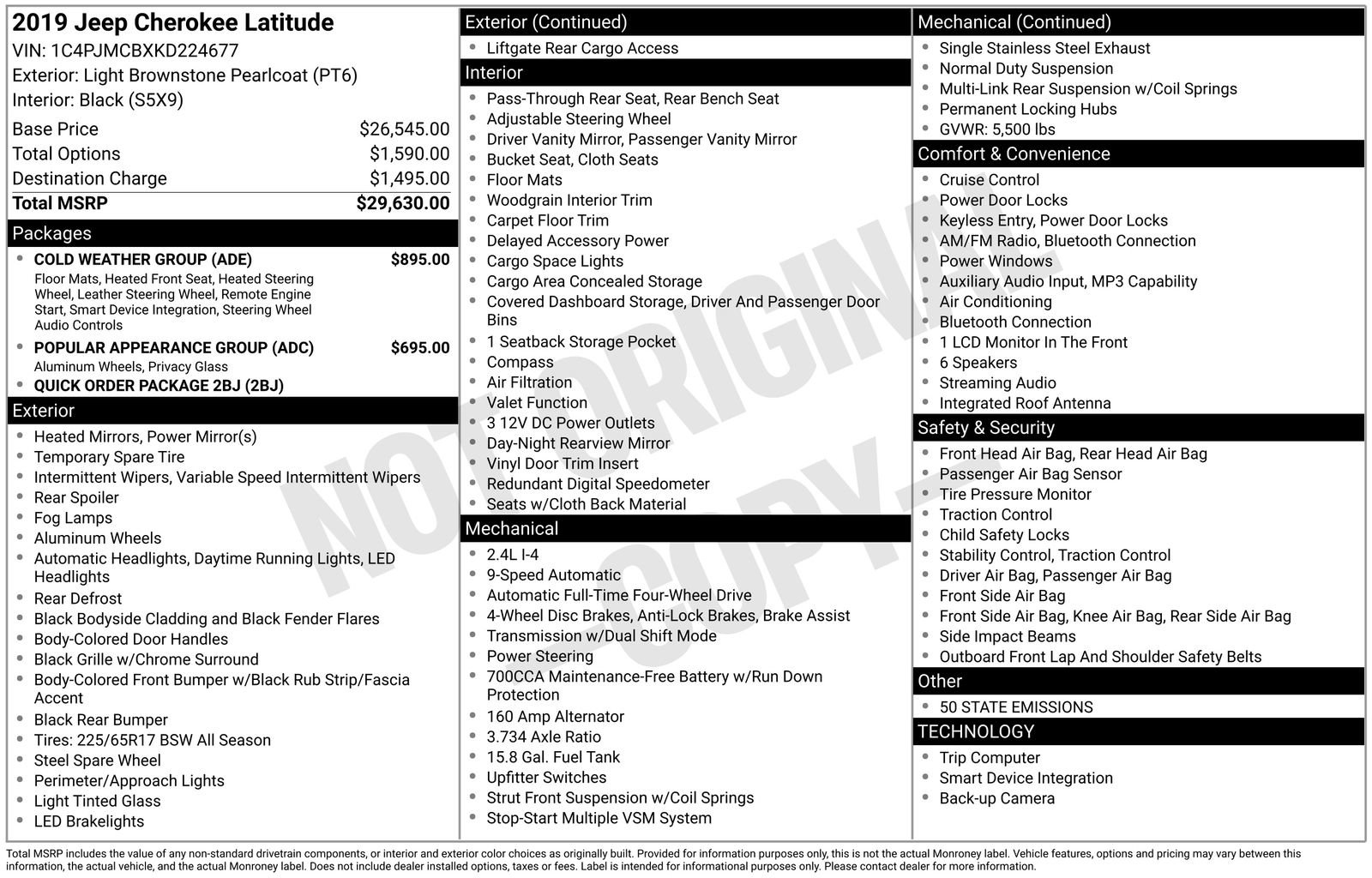 Used 2019 Jeep Cherokee Latitude w/ Cold Weather Group image 6