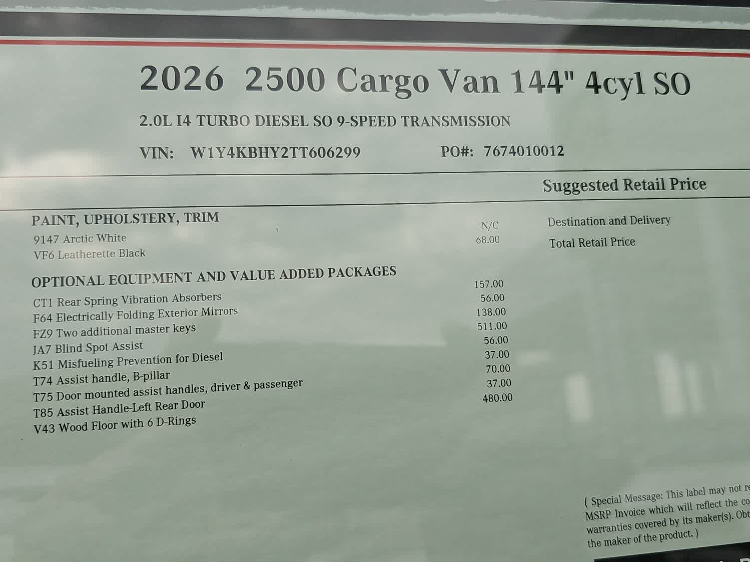 Used 2026 Mercedes-Benz Sprinter 2500 image 7
