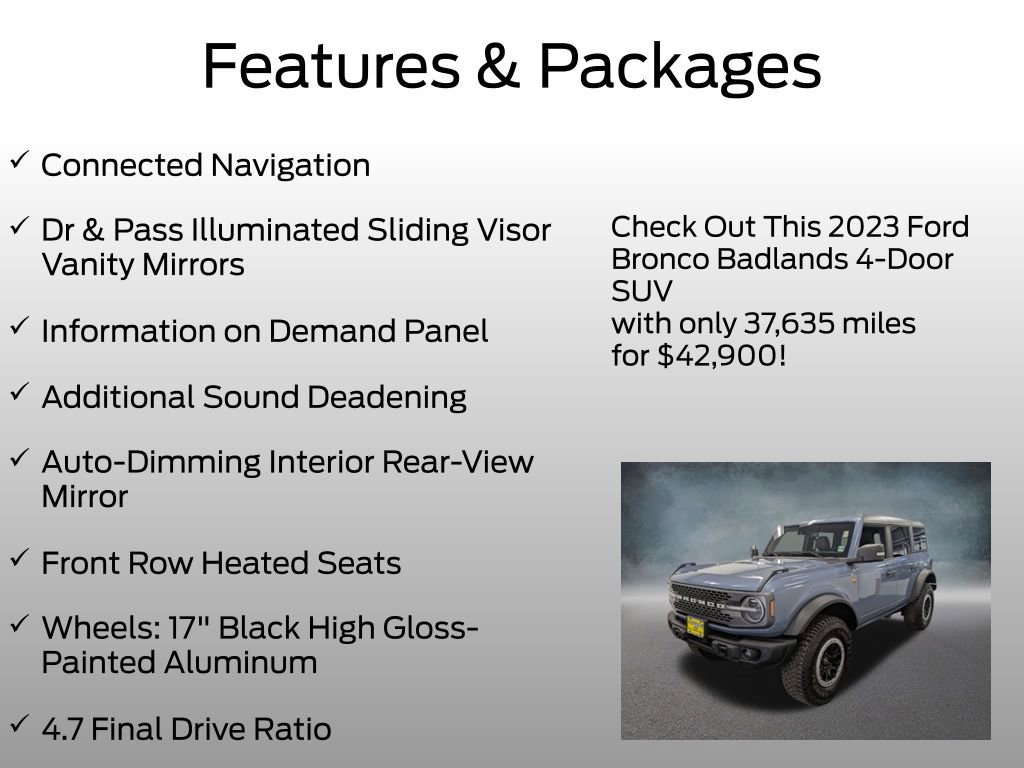 Used 2023 Ford Bronco Badlands w/ Sasquatch Package AWD/4WD image 13