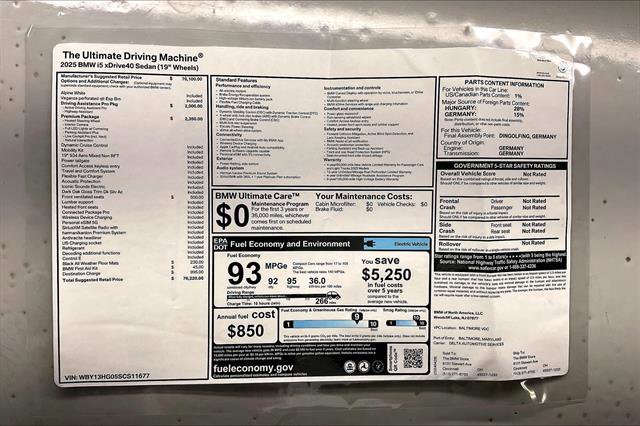New 2025 BMW i5 xDrive40 w/ Premium Package image 11