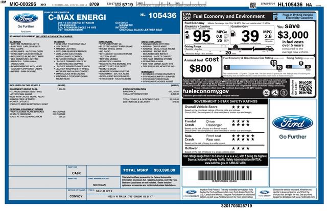 Used 2017 Ford C-MAX Energi Titanium w/ Equipment Group 501A FWD image 32