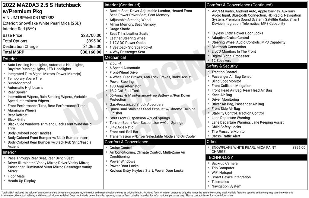 Certified 2022 MAZDA MAZDA3 s FWD image 16