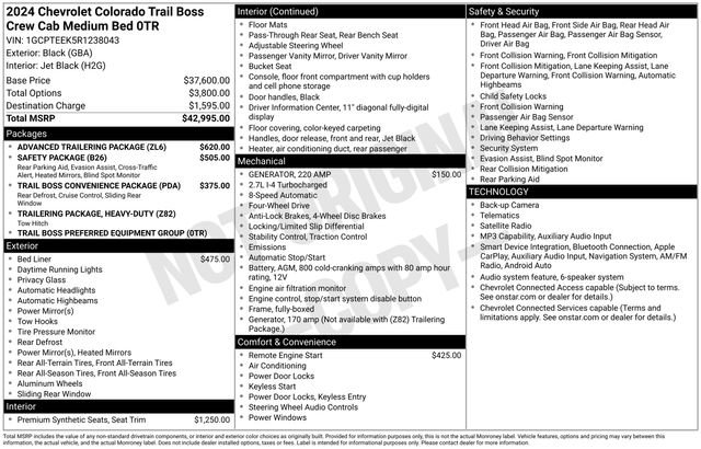 Used 2024 Chevrolet Colorado Trail Boss w/ Advanced Trailering Package AWD/4WD image 12