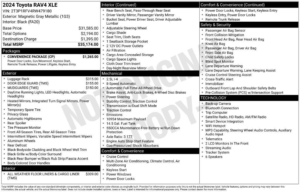 Used 2024 Toyota RAV4 XLE w/ Convenience Package AWD/4WD image 3