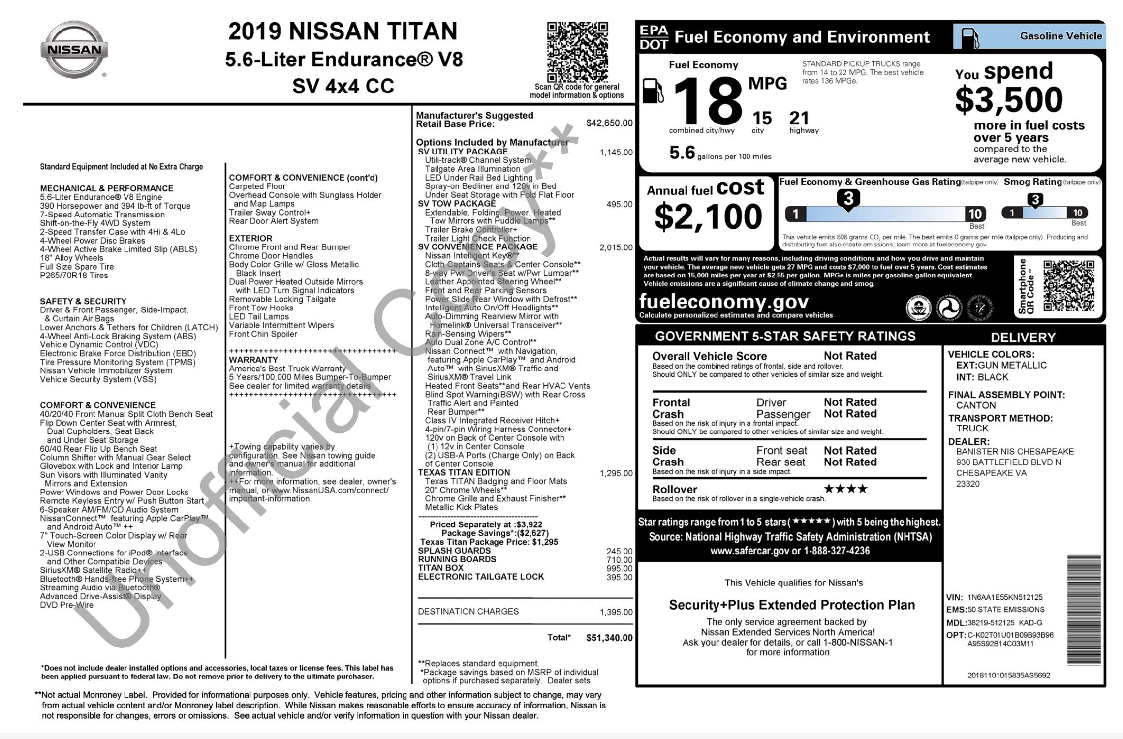 Used 2019 Nissan Titan SV w/ SV Convenience Package