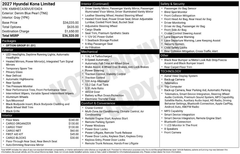 New 2027 Hyundai Kona Limited AWD/4WD image 4