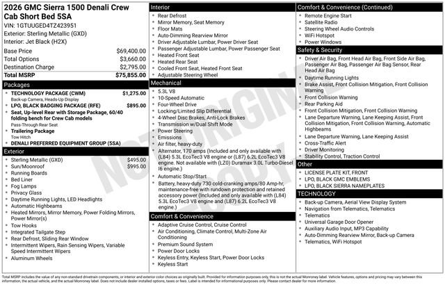 New 2026 GMC Sierra 1500 Denali w/ Technology Package AWD/4WD image 2
