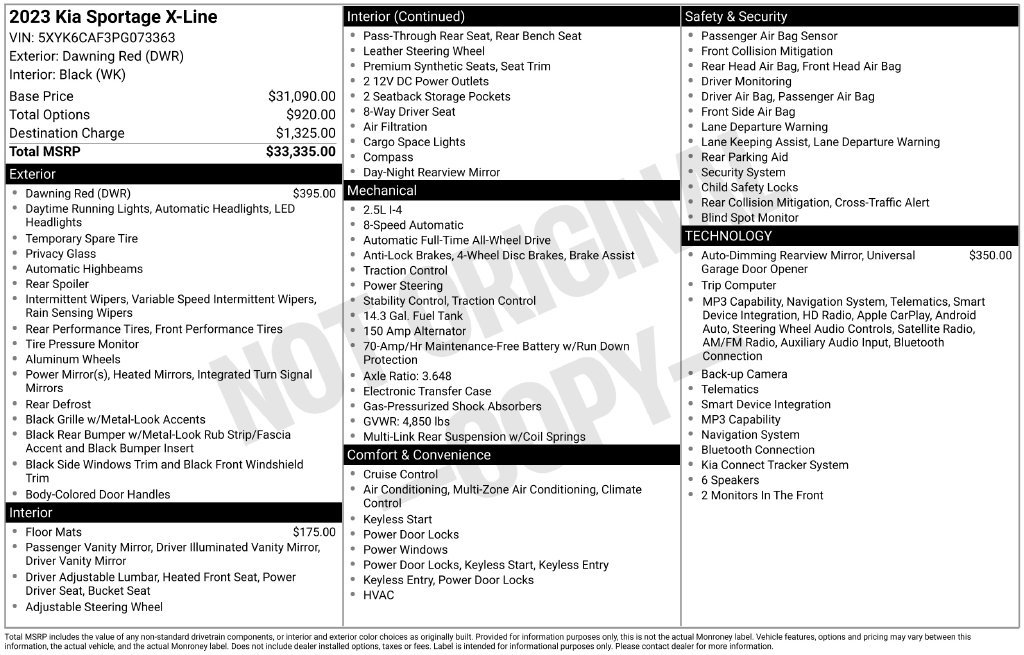 Certified 2023 Kia Sportage X-Line AWD/4WD image 15