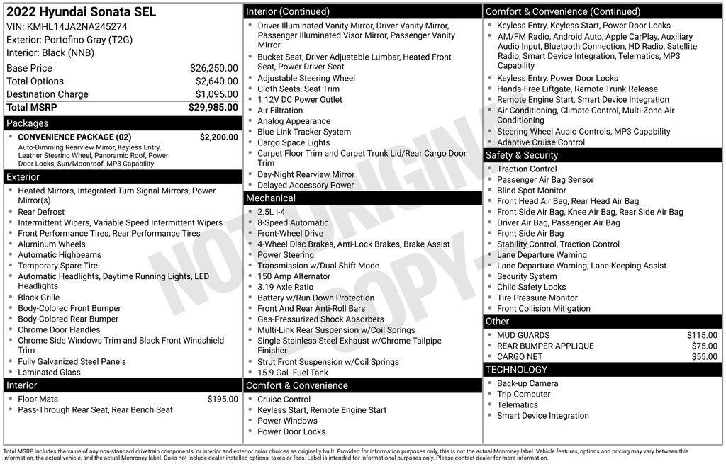 Certified 2022 Hyundai Sonata SEL w/ Convenience Package image 34