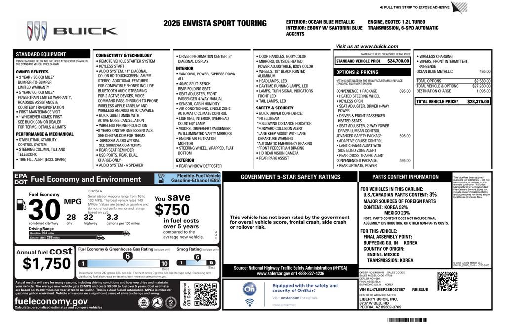 Used 2025 Buick Envista Sport Touring w/ Convenience I Package FWD image 5