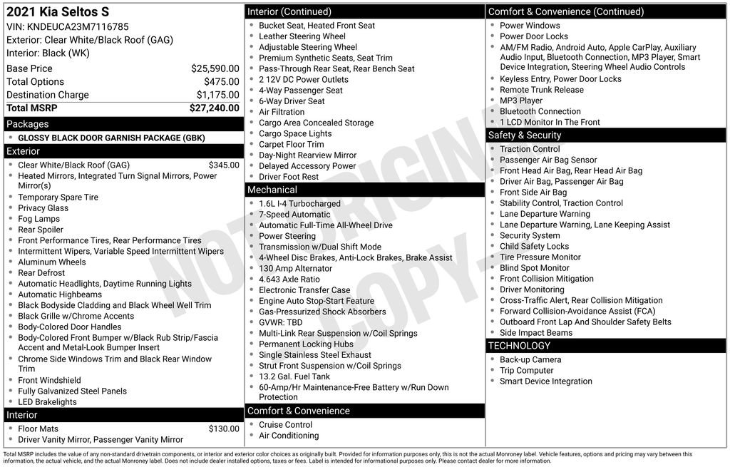 Used 2021 Kia Seltos S image 37