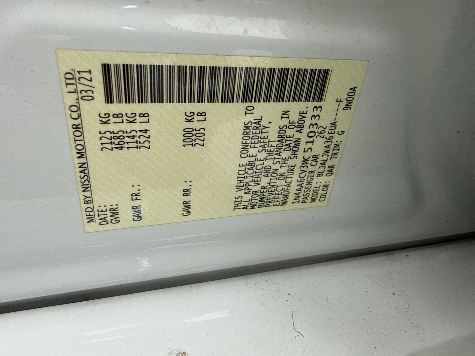 Used 2021 Nissan Maxima 3.5 SV w/ Floor Mat Group FWD image 54