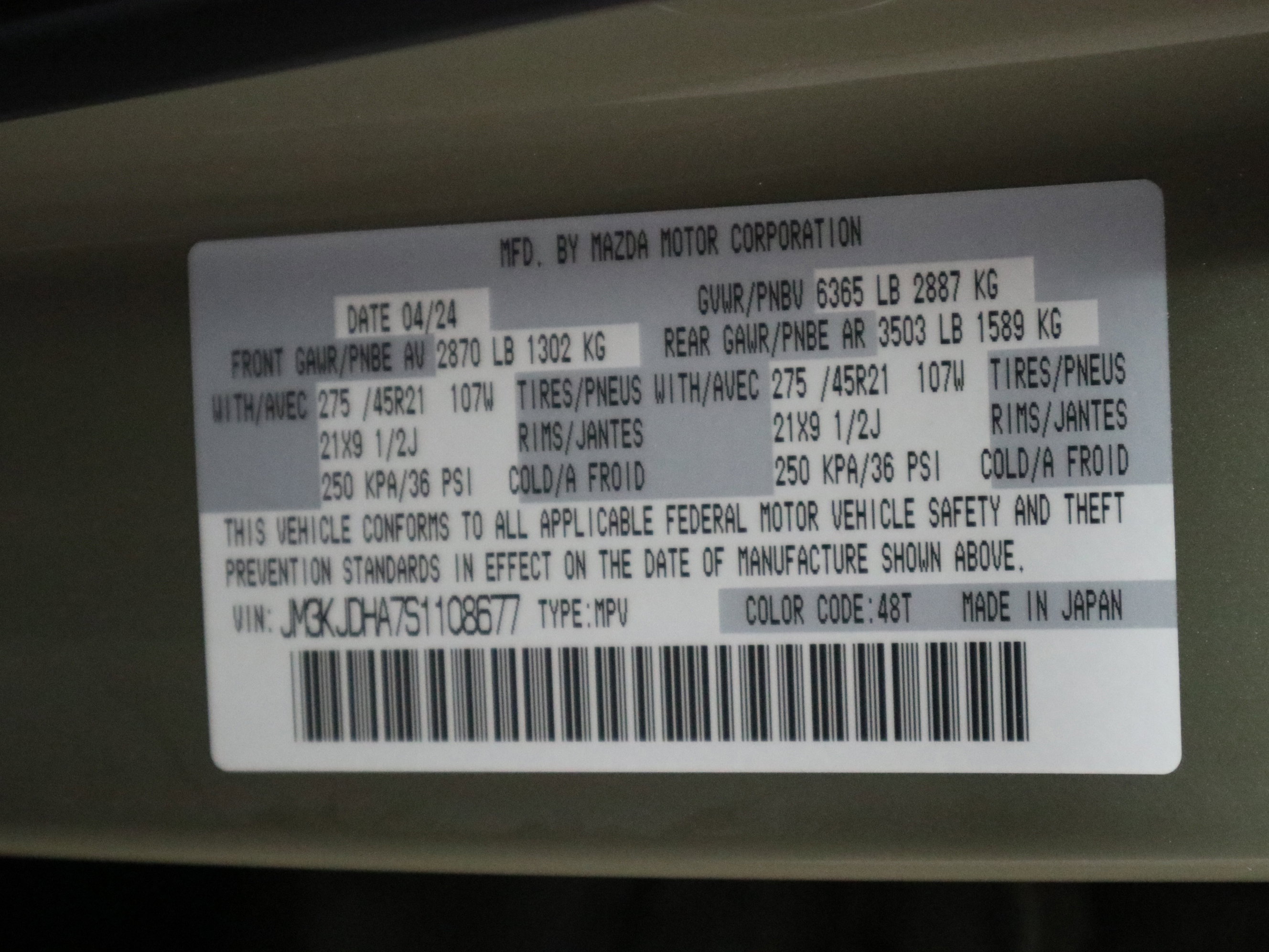 Certified 2025 MAZDA CX-70 Plug-In Hybrid w/ Premium Pkg image 41