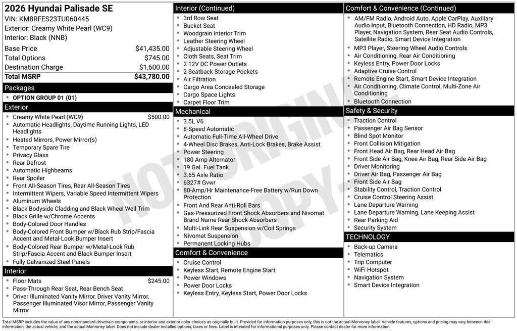 New 2026 Hyundai Palisade SE image 28