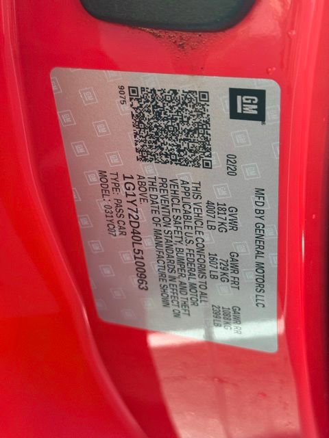 Used 2020 Chevrolet Corvette Stingray Preferred Cpe w/ 2LT Preferred Equipment Group image 36