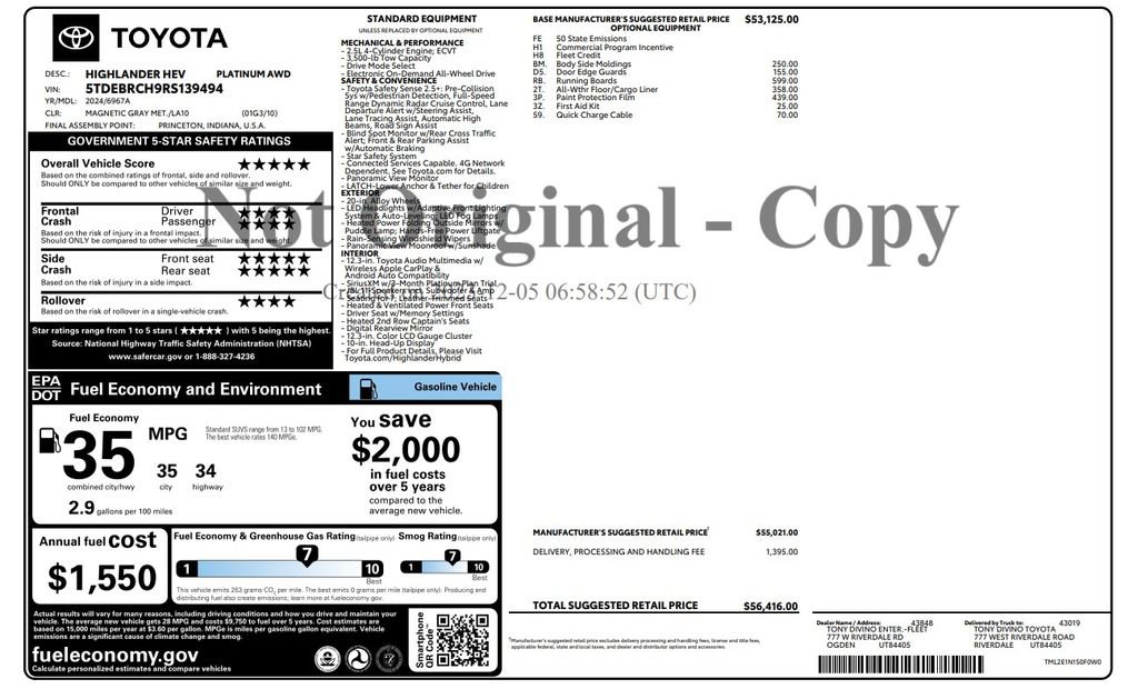 Used 2024 Toyota Highlander Platinum AWD/4WD image 2