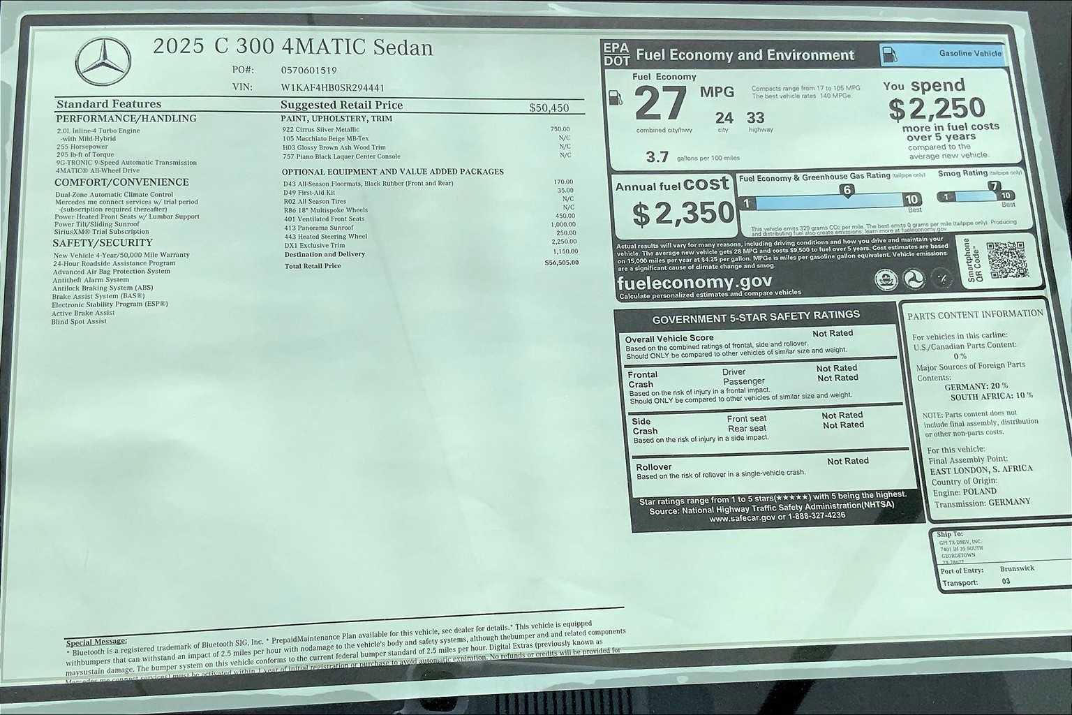 New 2025 Mercedes-Benz C 300 C 300 image 22