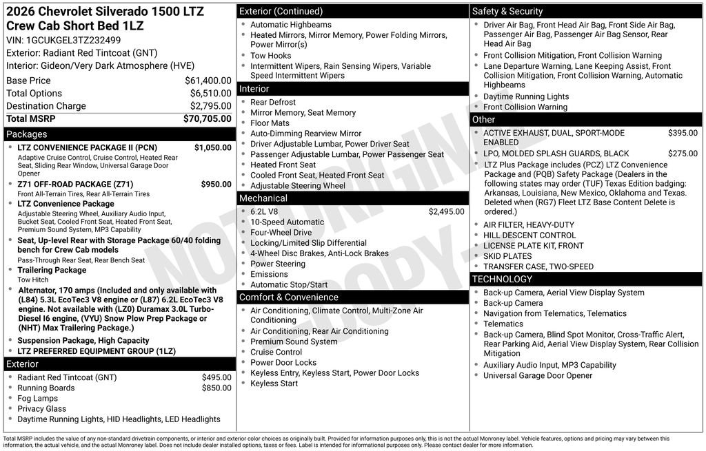 Used 2026 Chevrolet Silverado 1500 LTZ w/ LTZ Convenience Package II AWD/4WD image 35