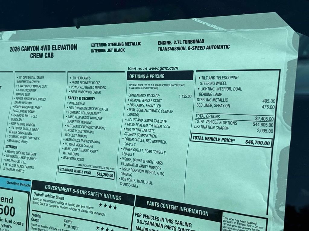 New 2026 GMC Canyon Elevation w/ Convenience Package image 4