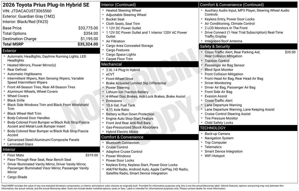 New 2026 Toyota Prius Plug-In Hybrid FWD image 6