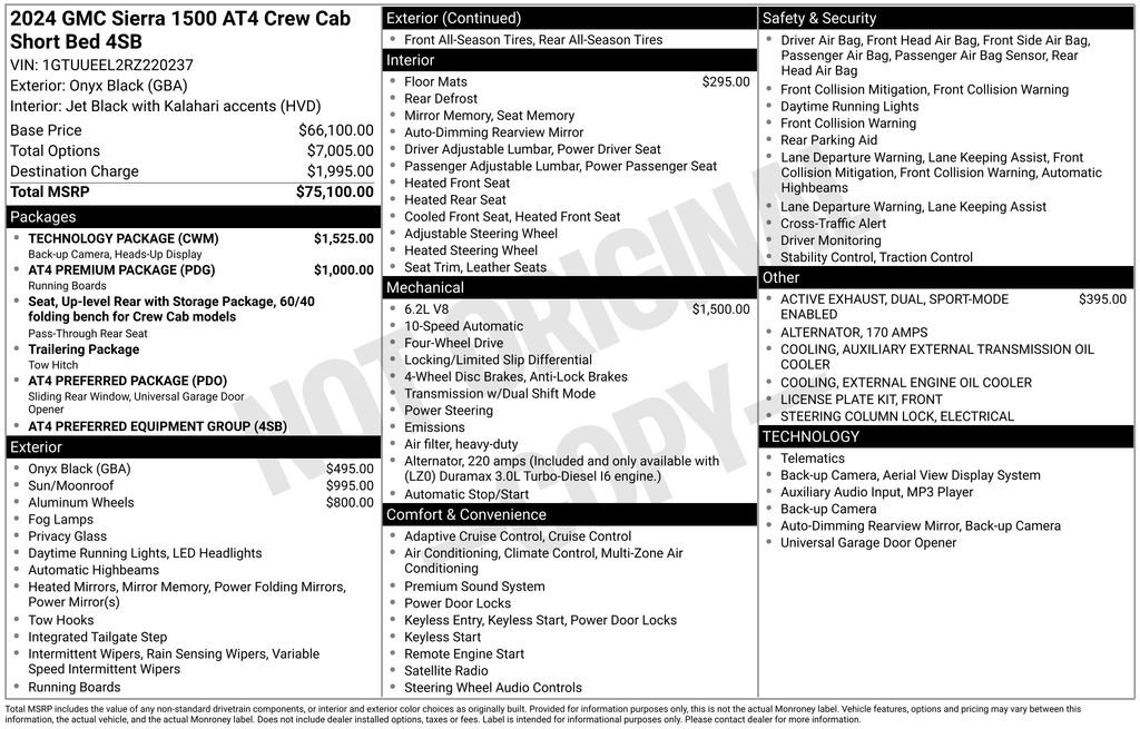 Used 2024 GMC Sierra 1500 AT4 w/ Technology Package image 5