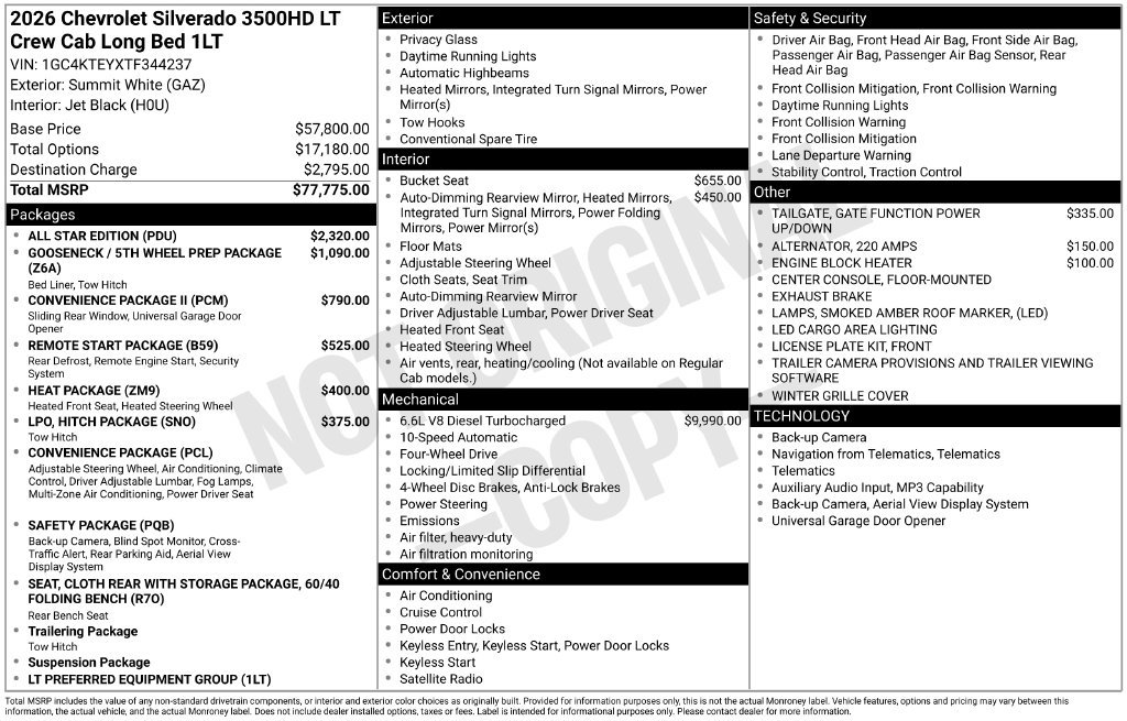 New 2026 Chevrolet Silverado 3500 LT w/ All Star Edition AWD/4WD image 8