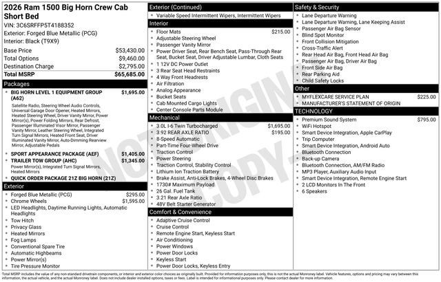 New 2026 RAM 1500 Big Horn AWD/4WD image 4